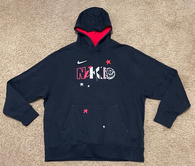 Nike NSW Club Stories Hoodie Black DO6176-010 Men Sz XL