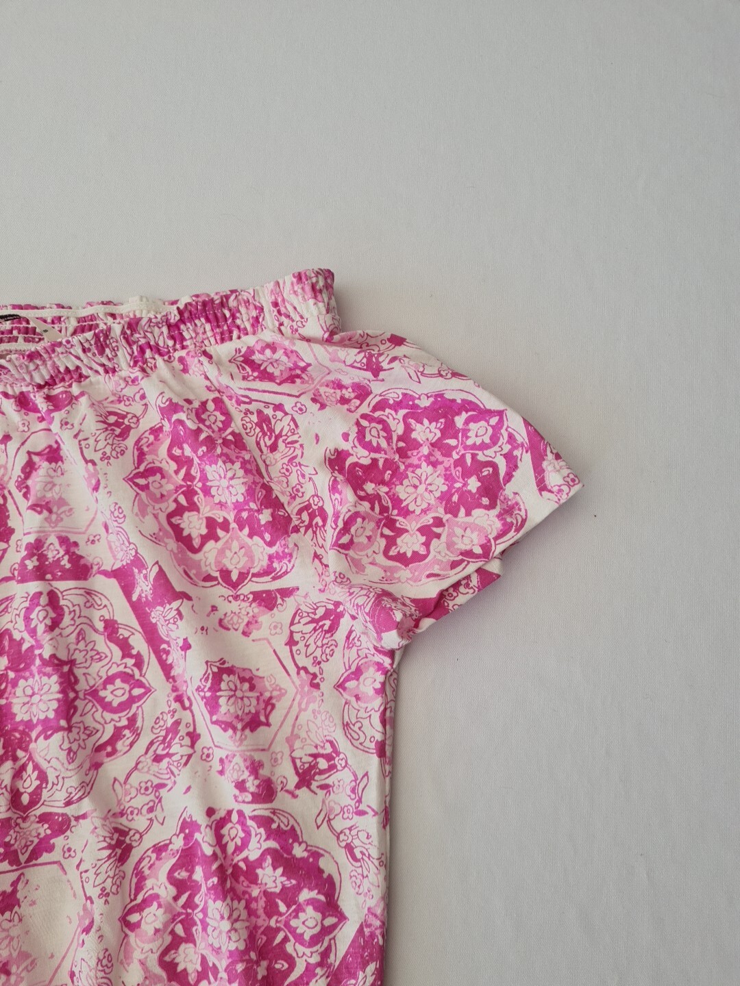 Ladies Top TU Size 8 Pink Elastic Shoulder & Hem 28677 image 3