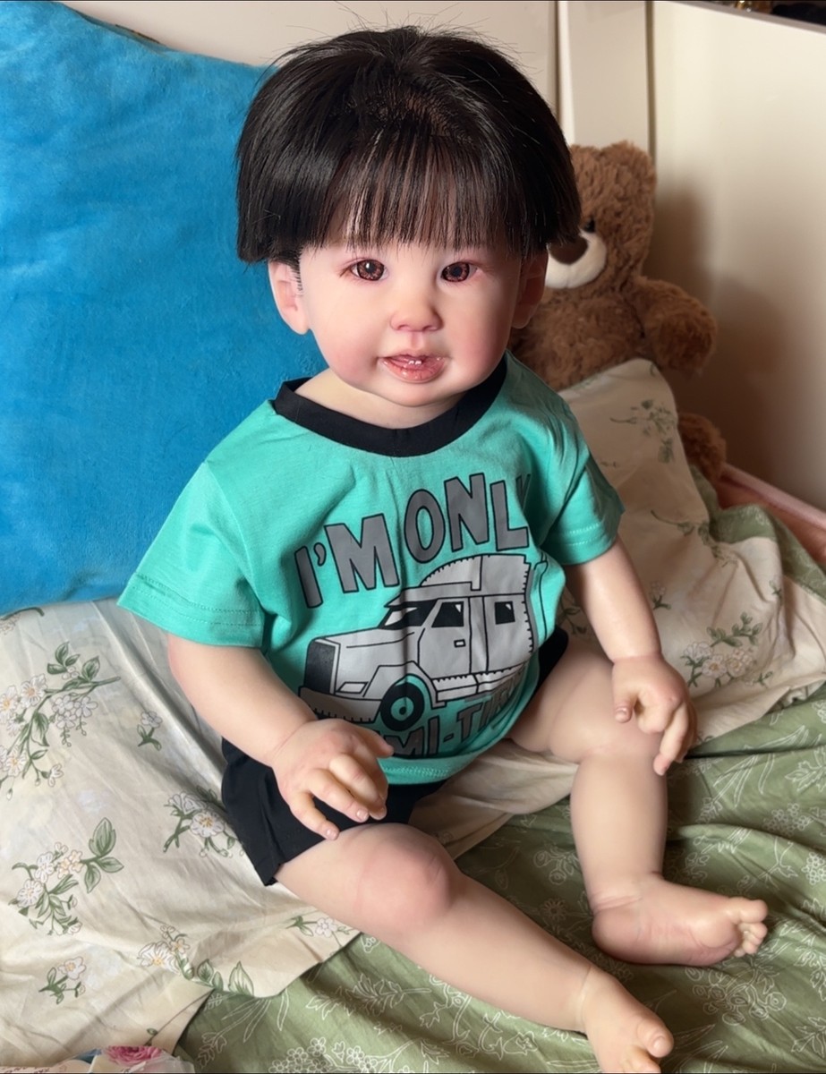 28inch Reborn Baby Doll Kit Hand-Rooted Hair Realistic Boy Toddler