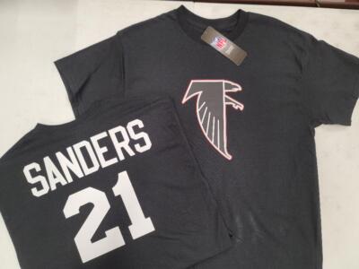 30825 ATLANTA FALCONS Sanders Vick Pitts Ridder Throwback Vintage Shirt BLK RED
