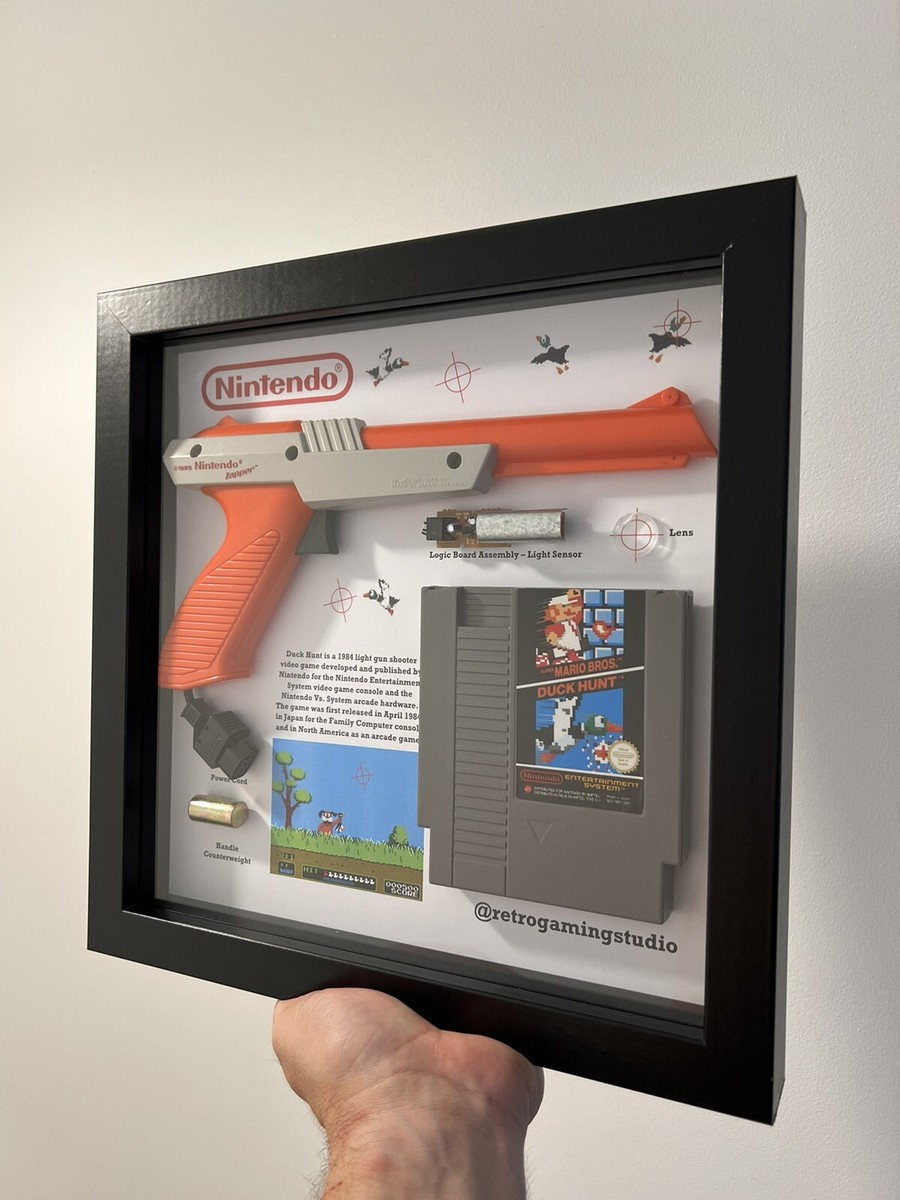 Nintendo Duck Hunt Zapper Gun Teardown Wall Frame Art Game Retro