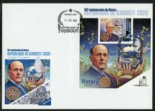 DJIBOUTI 2020 115th ANNIVERSARY OF ROTARY WITH PAUL HARRIS SOUVENIR SHEET FDC