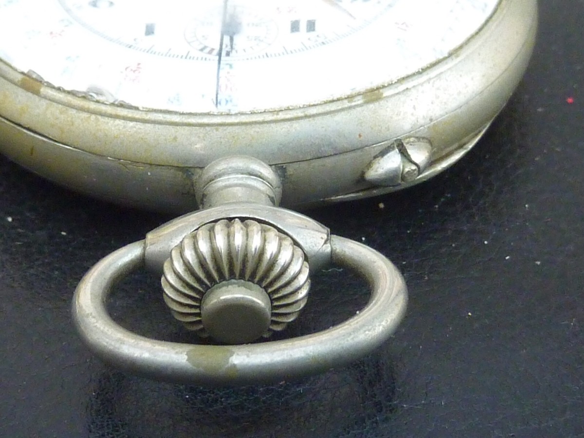 Montre à Gousset Chronographe Ancienne STREMBEL - Mécanique Manuel, Boîtier Argentan