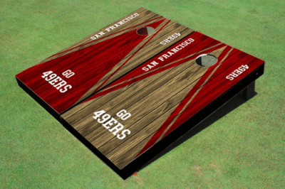San Francisco 49ers Alternating Wood Look Triangle Cornhole Boards - NFL