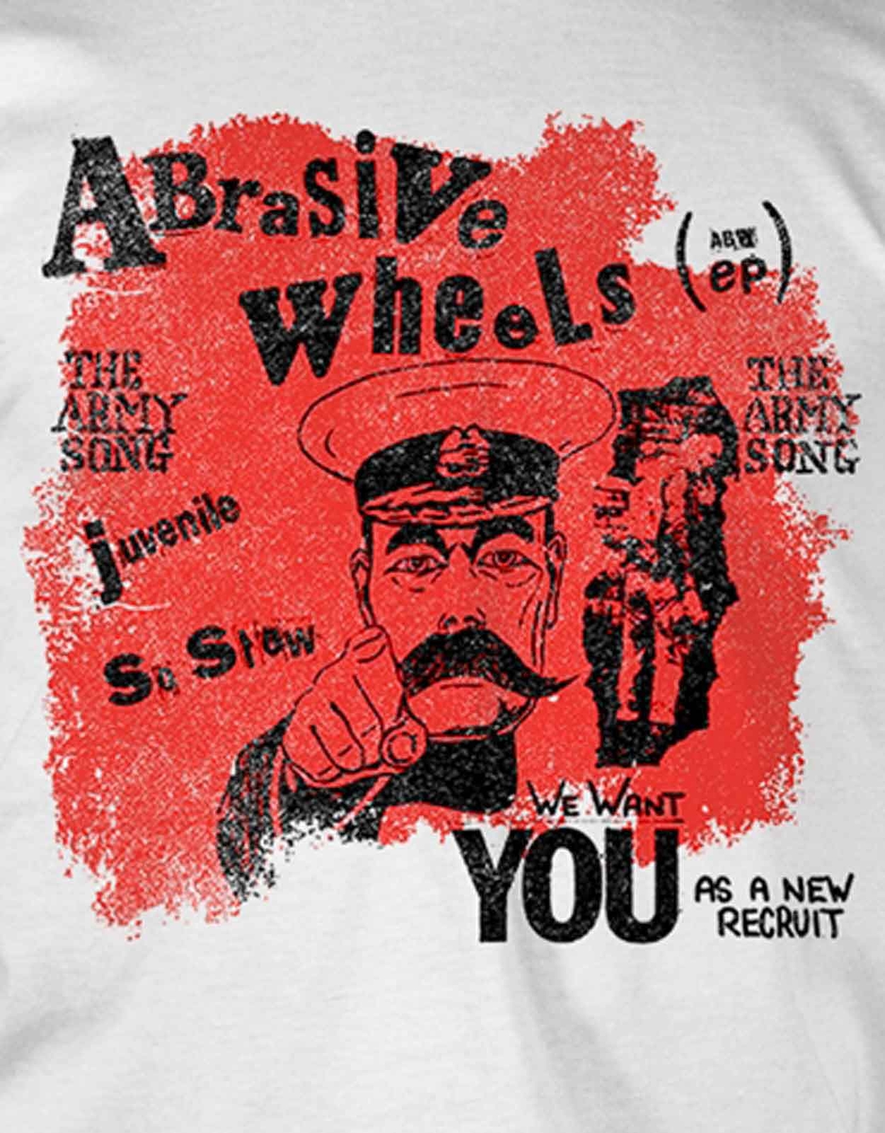 Abrasive Wheels T Shirt Army Song Band Logo new Official Mens White eBay