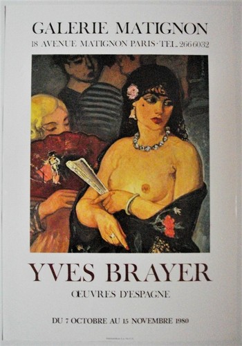 Affiche YVES BRAYER 1980 Exposition Galerie Matignon