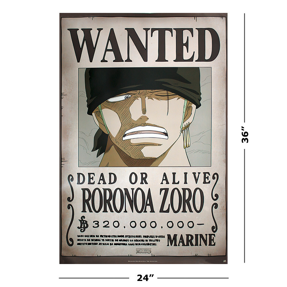 Grand Poster Kakemono One Piece - Lorenor Zorro 100x40 Cm - CosplayStudio En Tissu à Dérouler