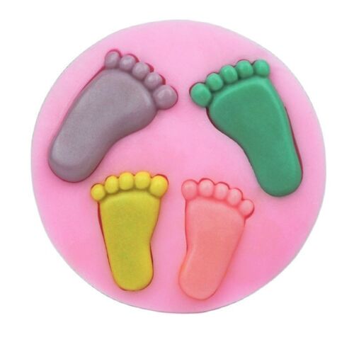 Silicone Baby Foot Mold 3D Feet Chocolate Fondant Cake Decorating Molds 1pc Set - Afbeelding 1 van 11