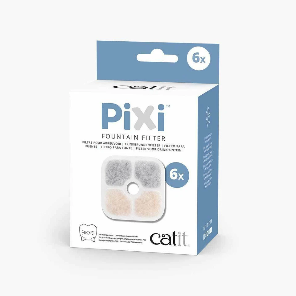 6er-Pack - Catit PIXI Trinkbrunnenfilter-Ersatzfilter für PIXI Trinkbrunnen NEU