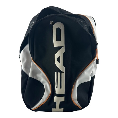 Head Tennis Backpack Black Orange White 2 Large Zipper Pockets Small