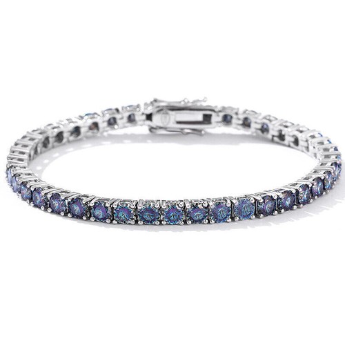 Blaues MOISSANIT Tennisarmband 925 Sterlingsilber D/VVS1 Bestandenstester - ALLE GRÖßEN - Bild 19 von 20