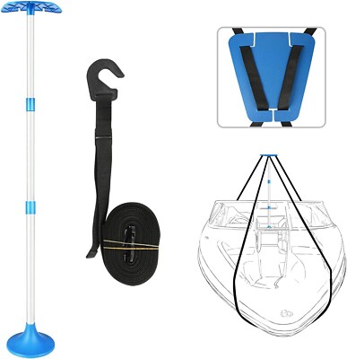 iCOVER Boat Cover Support Pole System-Aluminum Telescoping Pole &Webbing Strap
