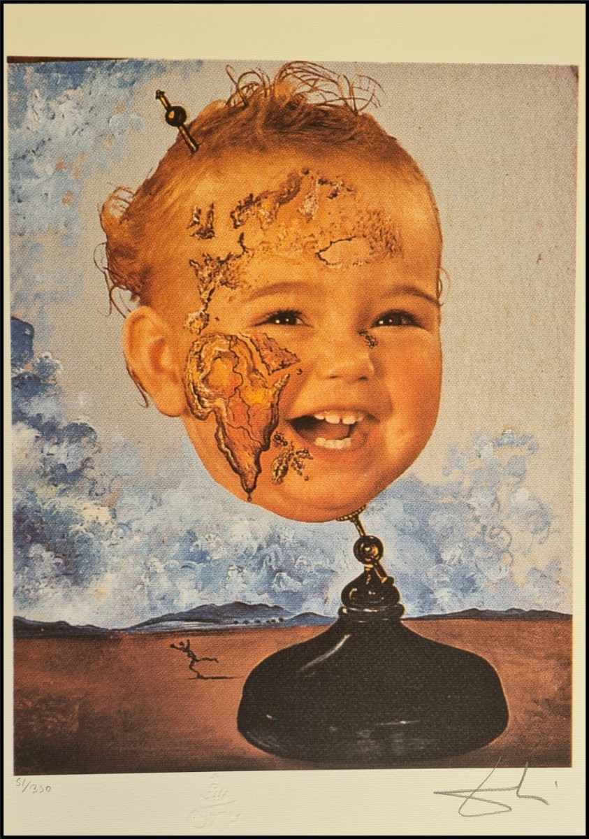 SALVADOR DALI * Baby Map of the*50 x 35 cm*signed lithograph
