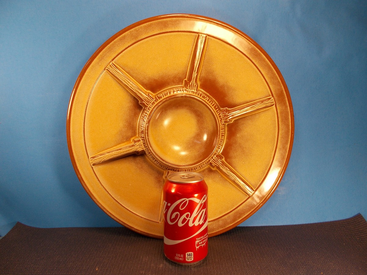 Frankoma Pottery Wagon Wheel Desert Gold Large 14 5/8 Frankoma Pottery Wagon Wheel Desert Gold Large 14 5/8