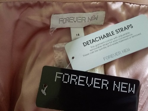BNWT 'Forever New' Lilia Lace Dress, Size 14, Rose Dusk, Strapless - Picture 3 of 4