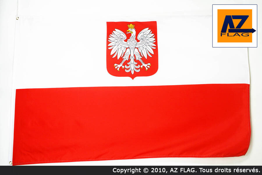 Drapeau Pologne avec Aigle 250x150cm pour décoration murale et événements associatifs