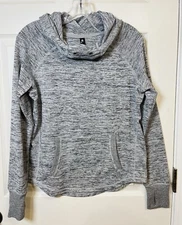 Women’s Small 90 Degree by Reflex Grey Cowl Neck Hoodie A3 103