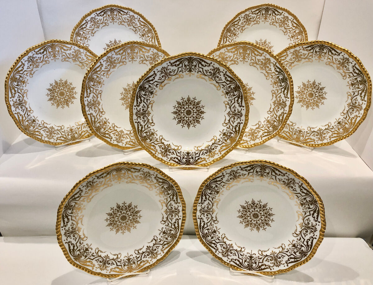9 Coalport Plates for Tiffany, Elaborate Gilding, 1890s | eBay 9 Coalport Plates for Tiffany, Elaborate Gilding, 1890s | eBay