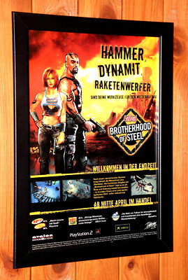 Fallout Brotherhood of Steel PS2 Xbox Mini Werbeblatt Gerahmt Poster Ad Framed
