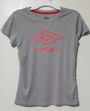Umbro Youth Girls Logo Short Sleeve Tee Size M Color Grey LOC TUB-132