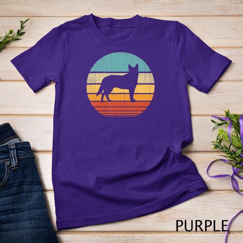 Blue Heeler Australian Cattle Dog Retro Vintage 70s Sunset Unisex T-Shirt - Bild 10 von 15