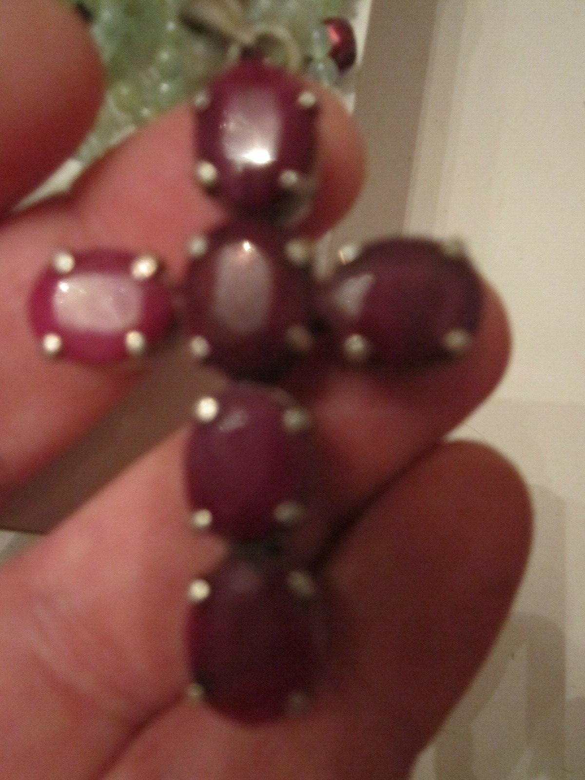 MASSIVE CHALCEDONY & RUBY GEMSTONE NECKLACE & PEN… - image 7