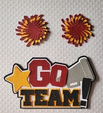 Cheerleader Title Red/Gold. Scrapbook, Card Making Paper Piecing