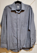 Geoffrey Beene Men s Dress Shirt 16-16 34/35 Gray Pinstripe Button Up Regular