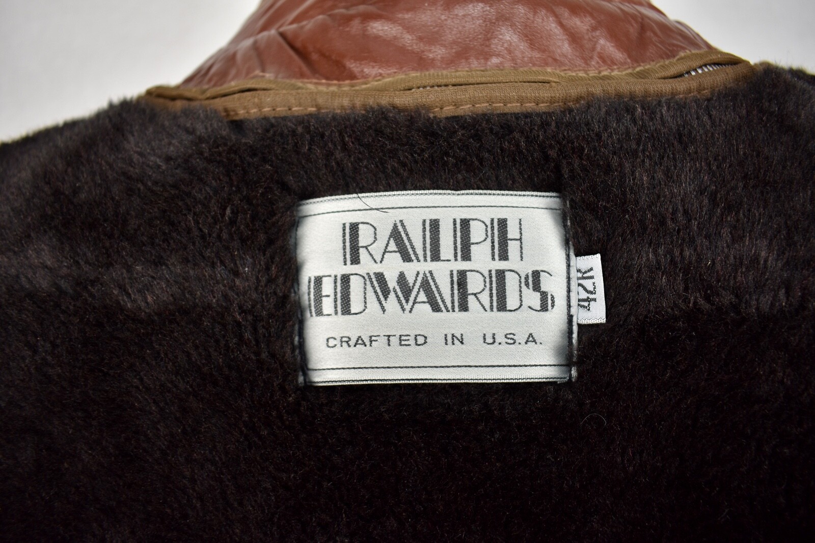 Ralph Edwards Solid Brown Leather Three Button Ba… - image 9