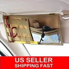 Tactical Molle Vehicle Visor Panel Car Sun Visor Truck Organizer Pouch Bag New