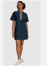 Everlane Blue Polo Dress Organic Cotton Short Sleeve Collared Shirt Dress, S