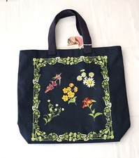 Agua Bendita X Target Navy Blue Cotton Floral Print Large Tote Bag  New With Tag