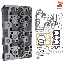 D1402 Complete Cylinder Head Assy & Full Gasket Set for Kubota Engine 1552103040