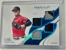 Corey Kluber 2019 Immaculate Baseball - QUADS PATCH (3/5) - Cleveland Guardians
