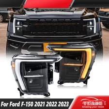 TT-ABC Projector Full LED Headlights Fit 2021 2022 2023 Ford F-150 Lamps Pair