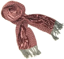 M Style Lab Puckered Berry Cold Weather Knit Oblong 76 X 9 Scarf