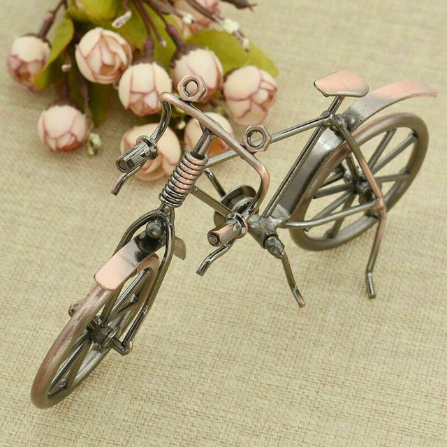Metal Crafts Bicycle Model Vintage Bike Ornaments Home Office