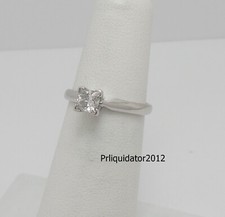 1/2CT Natural Diamond Princess Solitaire Engagement Wedding Ring 14K White Gold