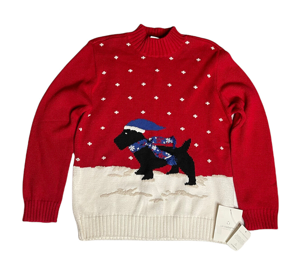 NEW Womens Liz Claiborne Red Christmas 