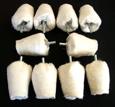 5 GOLIATH INDUSTRIAL 2-1/2" X 2" CONE BUFF POLISHING BUFFING WHEEL DETAIL MCB