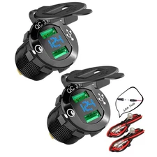 DaierTek 12V Dual USB Charger Socket for Automotive Car Marine RV RZR Boat AT...