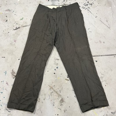Vintage 40s 50s Gabardine Rayon Drop Loop Dress Pants Mens 34x29