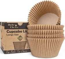 100pcs Jumbo Cupcake Liners for Baking, Natural Jumbo Muffin