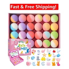 Kids Bath Bombs Gift Set 24 Colorful Fizzing Bombs with Surprise Animal Inside