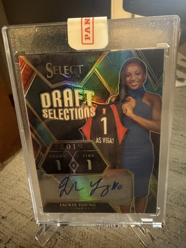 Jackie Young [Blue Prizm] #DSS-JY 2024 Panini Select WNBA Draft Selections Signature card