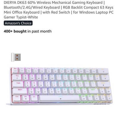 DIERYA DK63 60% Wireless Mechanical Gaming Keyboard | Bluetooth/2.4G/Wired | ...