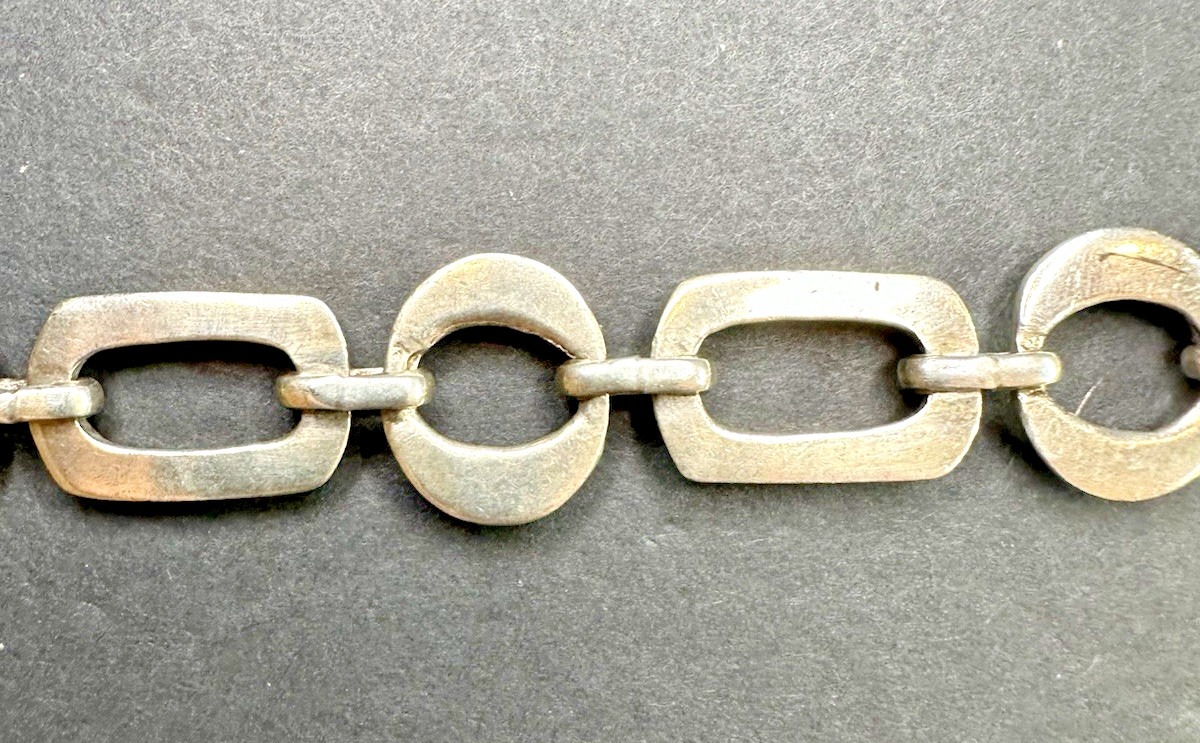 925 Sterling Silver Chunky Solid Link Shapes Togg… - image 10