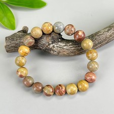 Natural Agate Roung Bead Bracelet/Genuine Gemstone Bracelet
