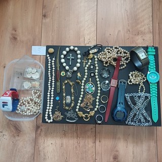 Lot N5 Bijoux Fantaisie Vintage En L'état