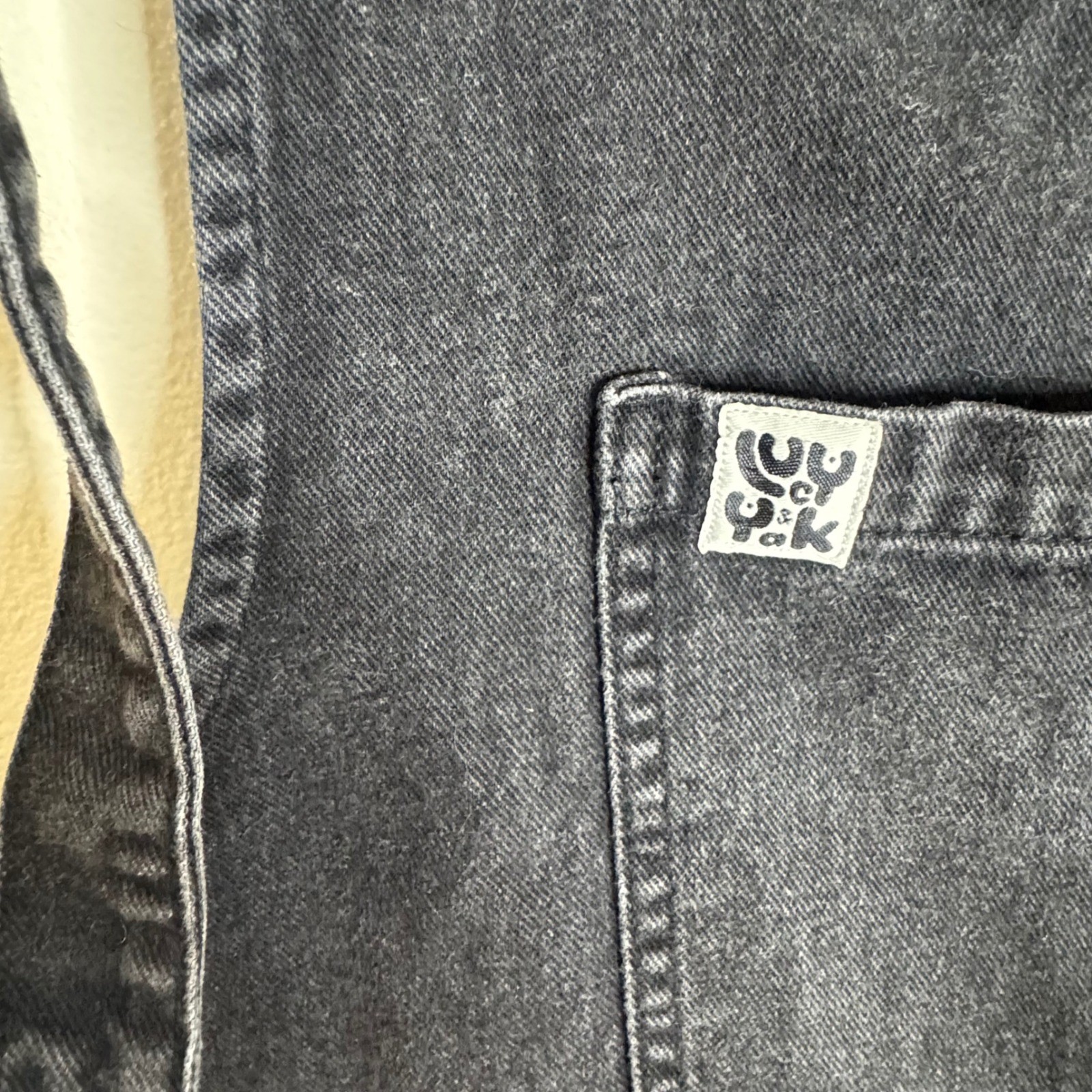 Lucy & Yak Women's Original Dungaree Black Organic Denim Overalls S/R image 6